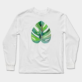 Monstera Modern Watercolor Illustration Long Sleeve T-Shirt